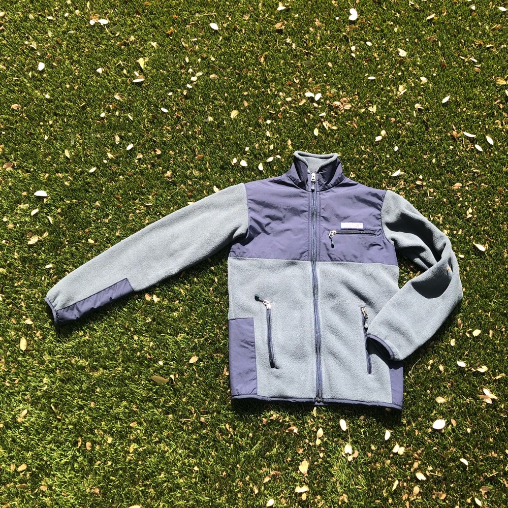 Vineyard Vines fleece jacket in blue and gray